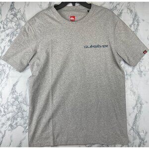 Quiksilver Mens Medium T-Shirt Kauai Heather Gray Logo Print Cotton Crew Neck